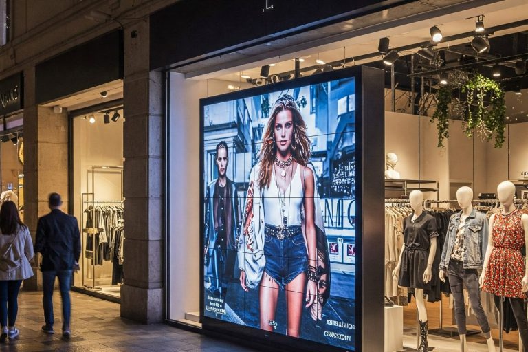 LED-Videowand als Schaufenster-Display im Einzelhandel